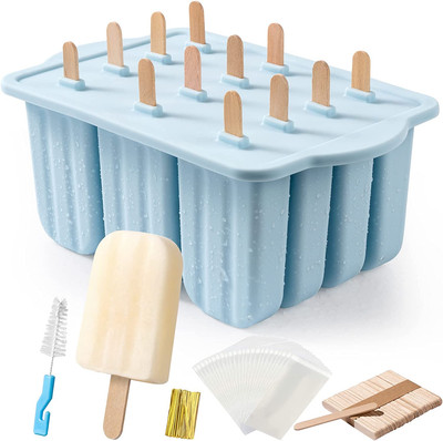 Popsicles Molds, MEETRUE 12 Pieces Silicone Popsicle Molds Easy-Release Bpa-Free