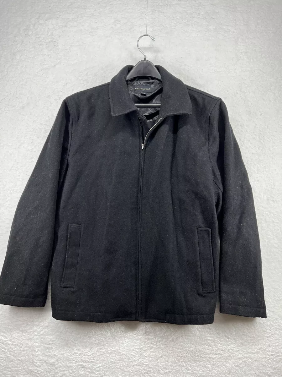 Banana Republic Men s Solid Black Zipper Jacket Size XL RN 54023 CA 17897