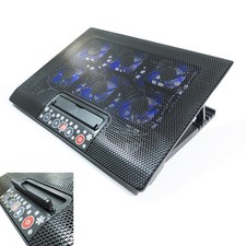 Notebook Kühler M8 Laptop Cooling Pad 6x Lüfter 2x USB Ultrabook 12"-17"