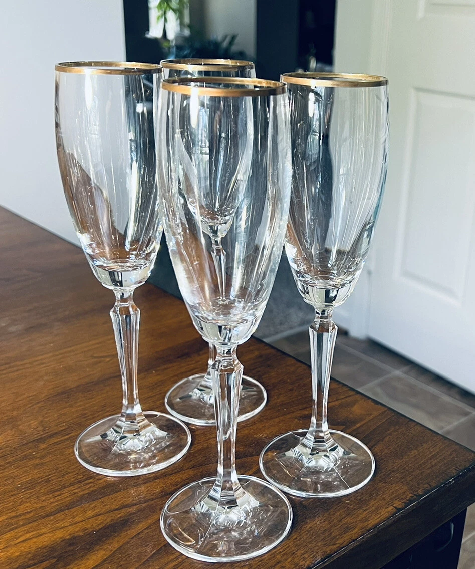 Crystal Champagne Glasses Vintage Lead Crystal Flutes Luxury