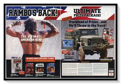 Print Ad Rambo's Back DVD Collection Vintage 2002 2-Page Magazine Advertisement