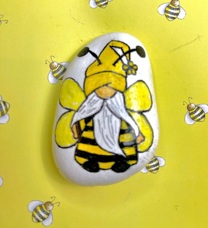 Bumble Bee Gnome, Bee Kind, Painted Rock | eBay