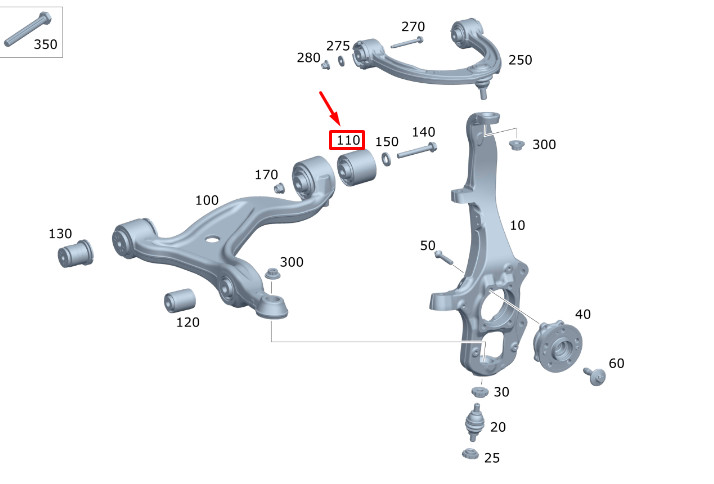 MB GLE W167 Front Left Transverse Control Arm Bearing A1673331600  