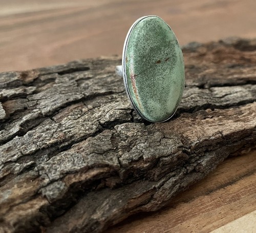 Size 8 Chrysoprase Gemstone Ring -925 Sterling Silver plated Brand New ! - Bild 2 von 4