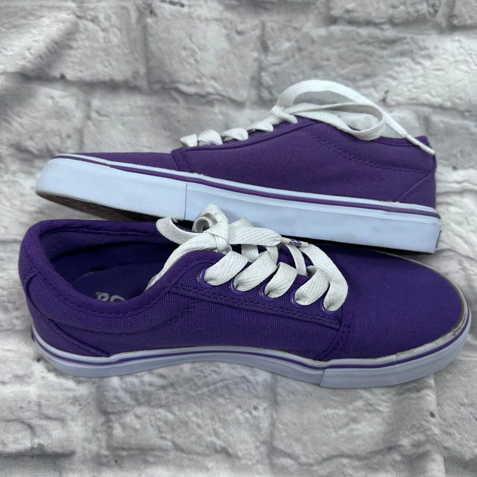 Vintage Adio Violeta Mujer Talla 6.5 Ee. Uu. / 37 Eu / 4GB Lona Patín Zapatillas - Imagen 4 de 4