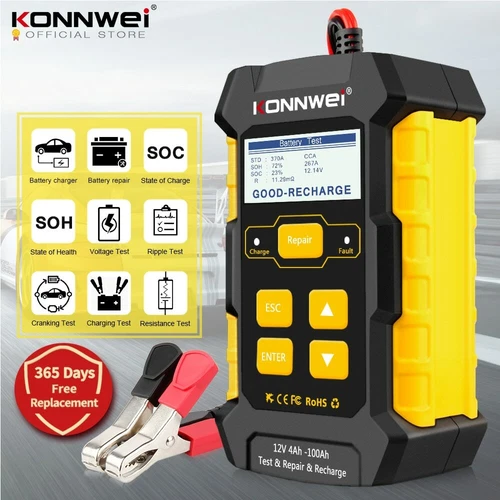 KW510 Full 12V Car Battery Tester Repair Battery Chargers Wet Dry AGM Gel Lead