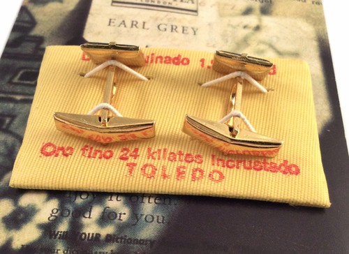 Vintage Jewellery Gold Cuff Links Cufflinks Antique Jewelry Toledo Damascene - Bild 4 von 7