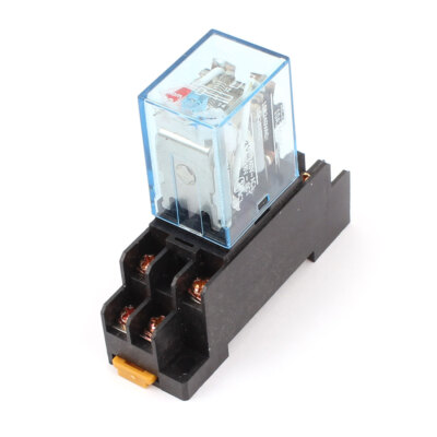 DC 12V Spule Stromrelais Relais 10A DPDT LY2NJ mit PTF08A Sockel Buchse Base de