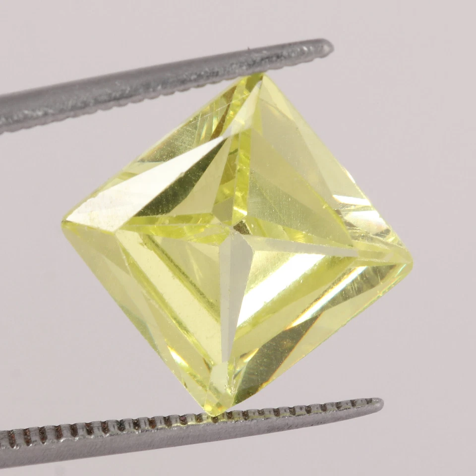 Yellow Cubic Zirconia 8.15CT Princess Facet Cut Loose Gemstone Rings For Women - Image 4 of 4