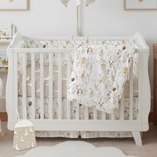 4 Pieces Crib Bedding Set for Girls and Boys, Soft Baby Bedding Set Including...