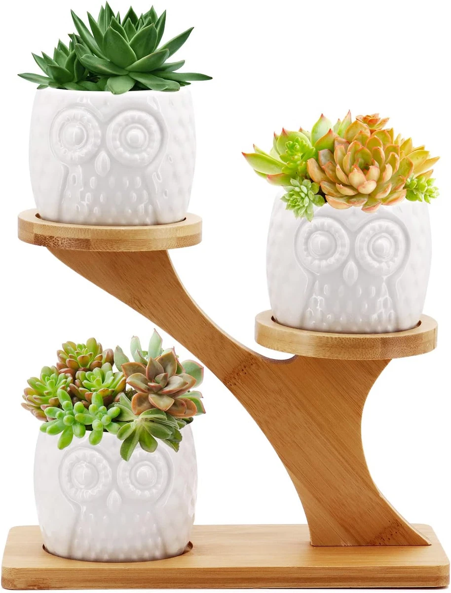 VOSAREA Vaso In Ceramica A Forma Di Fenicottero | Mini Vaso Per Piante Grasse E Fiori | Decorazione Casa E Giardino - 3