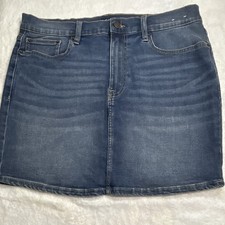 Calvin Klein Jeans Women's Blue Denim Mini Skirt Size 32 Pockets Button 1060