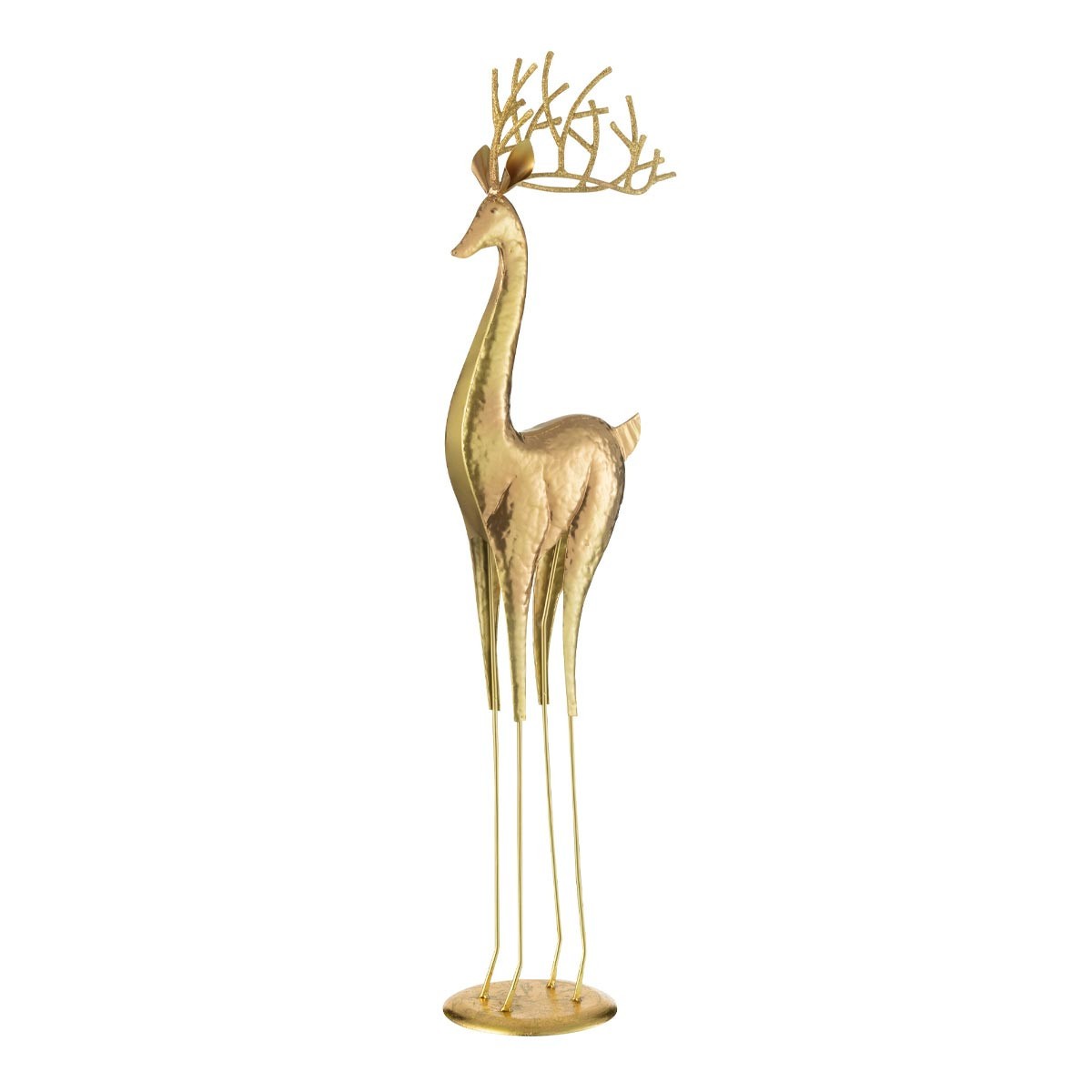Renne en métal Valentin 71cm doré pour créer une ambiance de Noël au salon