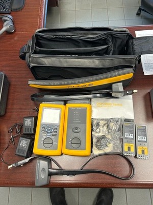 Fluke Networks DSP-4300 CableAnalyzer Kit DSP-100 Fiber Tester Adapters Bundle