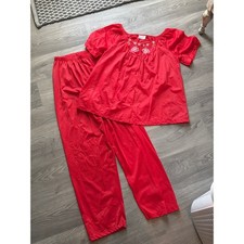 Vintage Kelly Reed Collection size small two-piece matching red pajama set