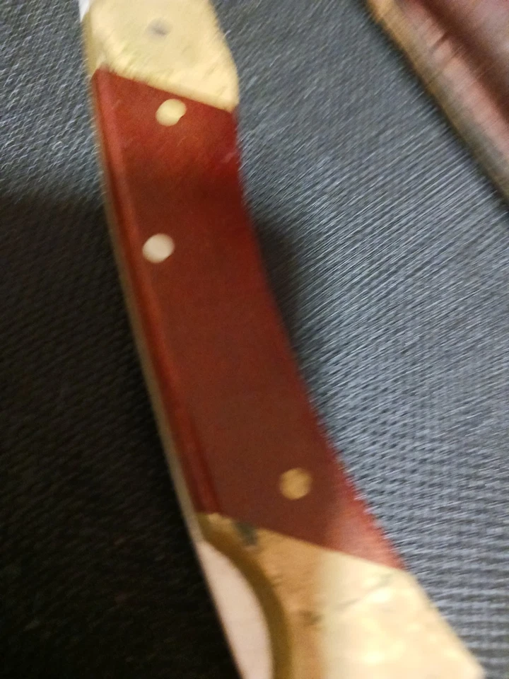 TÍO HENRY LB 7 SCHRADE con emblema Thiokol con funda de cuero hecho en EE. UU. Foto 3 de 4