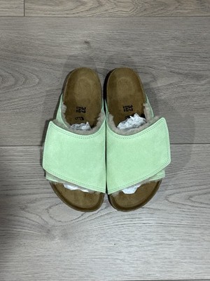 Stussy × BIRKENSTOCK Solana Washed Green Stüssy & Birkenstock Solana Shearling Slide – Washed Green