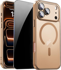 For Iphone 17 Pro Max Case with Privacy Screen Protector, Brown
