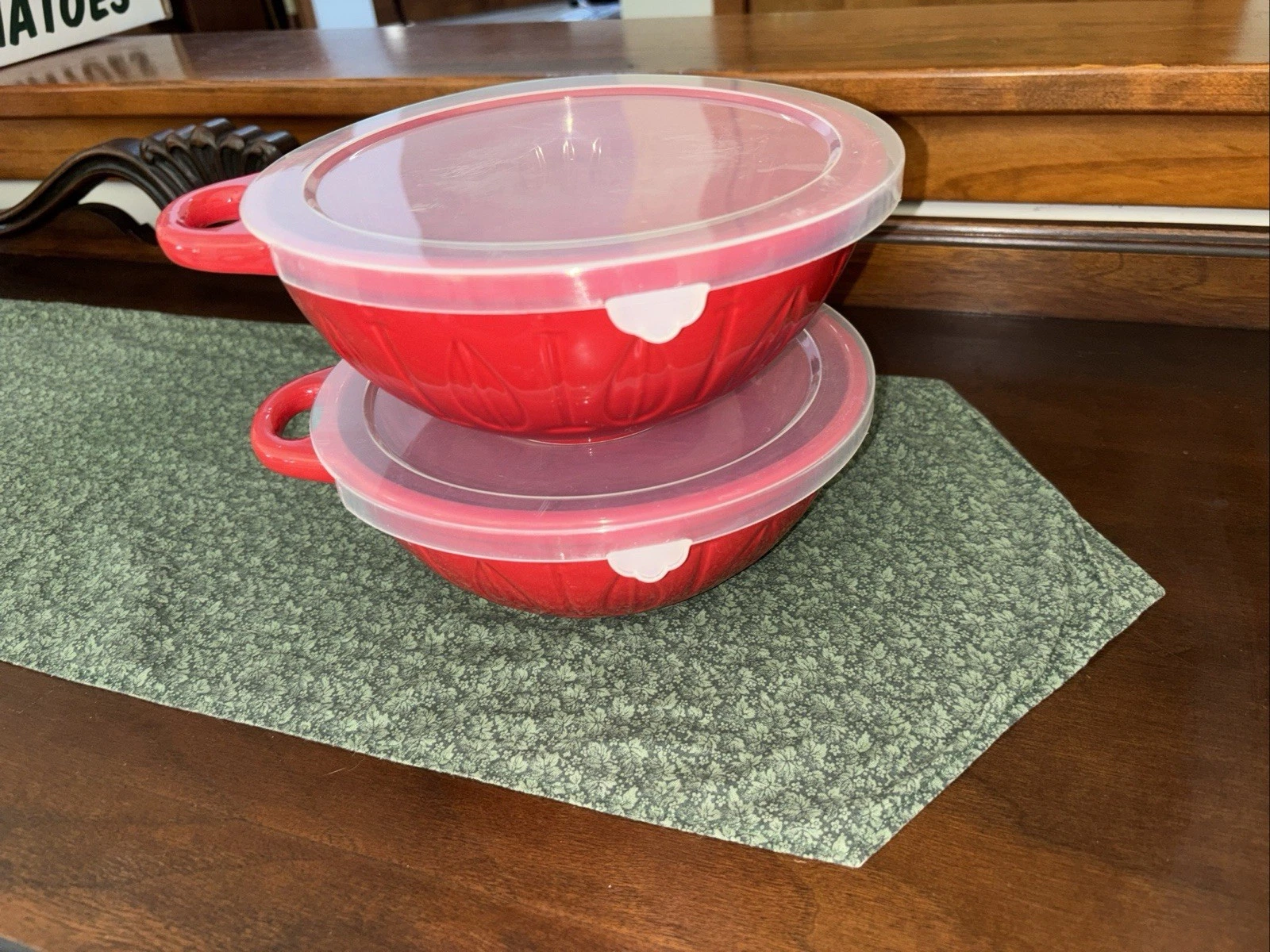 Mad Hungry Set Of 2 Everything Bowls Glazed Red Set With Lids Beautiful Mixing