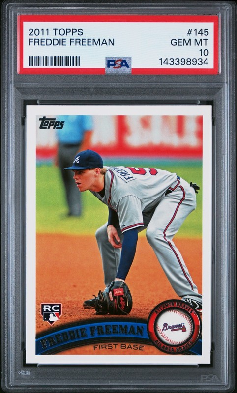 2011 TOPPS FREDDIE FREEMAN ROOKIE CARD #145 PSA 10 GEM MINT ATLANTA BRAVES
