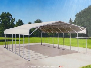 Aboss JDC2240S 22' x 40' Metal Open-Sided Carport Covered Garage bidadoo -New