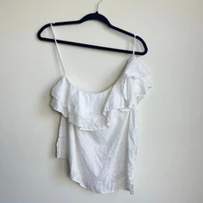 Isabel Marant Etoile One Shoulder Ruffle Linen Top