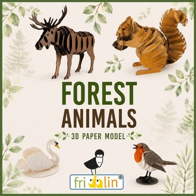 Fridolin 3D Forest Animals Paper Model   Made in Germany   