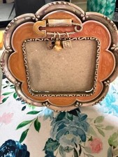 Brighton Baby Love Flower Silver  Enamel Frame w/Charms Duck Block Shoe  Pin