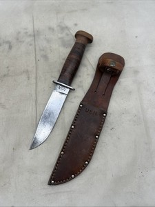 WW2 US Navy Robeson Shuredge #20 Knife With Leather Sheath (FF592