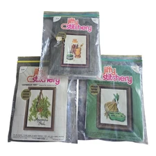 Jiffy Stitchery Needlepoint Kits Sets Lot of 3 Vintage