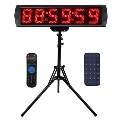 GAN XIN Race Clock with Tripod for Running Events, Large LED Stopwatch Red 