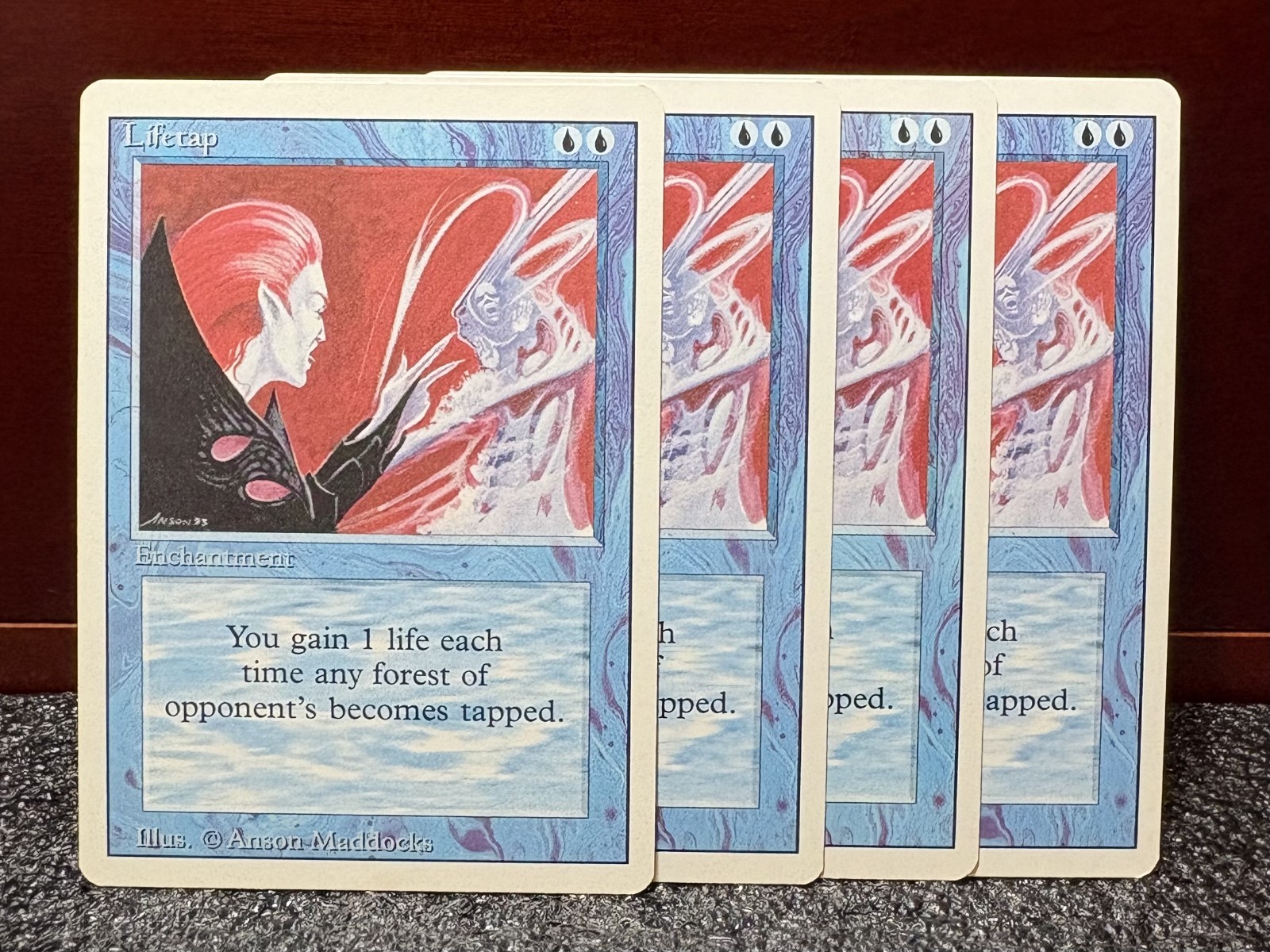 Vintage 1994 MTG Revised Edition 3ED 4x {{{ Lifetap }}} #63~L@@K