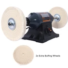 8-Inch Electric Bench Buffer Polisher 550W 4-Pole Motor w/4 Buffing Wheels
