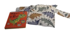 Baby Boy Shower Gift, Carters Dinosaur Pajamas 3/6 Mths  Where  s The T.Rex Book