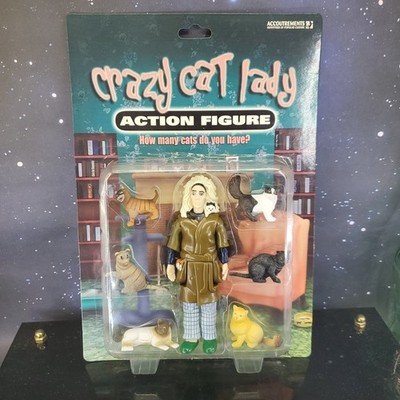 VTG Crazy Cat Lady Action Figure w/ 6 Cats (Accoutrements, 2004) New Sealed NOS