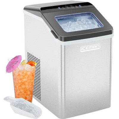 Iceman Pebble Ice Machine, Countertop Nugget Maker Produces Stainless
