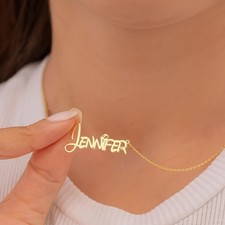 Personalized Name Necklace Custom Engraved Pendant Initial Jewelry Gift for Her