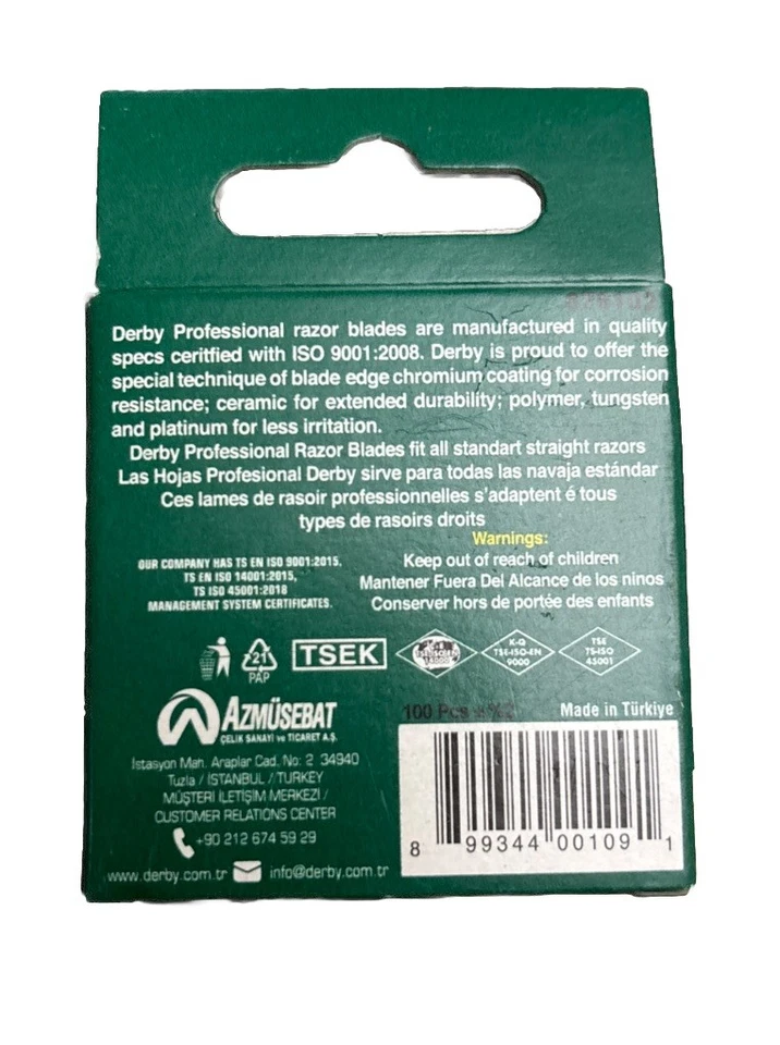 Derby Professional Single Edge Razor Blades, 8 Packs of 100 Count (800 Total) - Image 2 of 2
