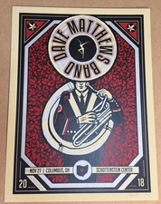 DAVE MATTHEWS BAND POSTER COLUMBUS OHIO STATE 2018  AP SOUSAPHONE RARE GRAIL