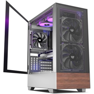 PC Gehäuse ATX Tower Gaming Gehäuse mit Glas schwarz 3 Lüfter ohne LED