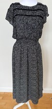 Gap Womens Smock Midi Dress Black & White Size S