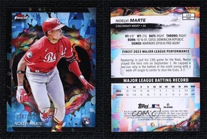 2024 Topps Finest Rare Sky Blue Refractor /150 Noelvi Marte #232 Rookie RC