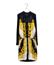 VERSACE Knit Shirt Dress/ Black x Yellow/ Size: 38