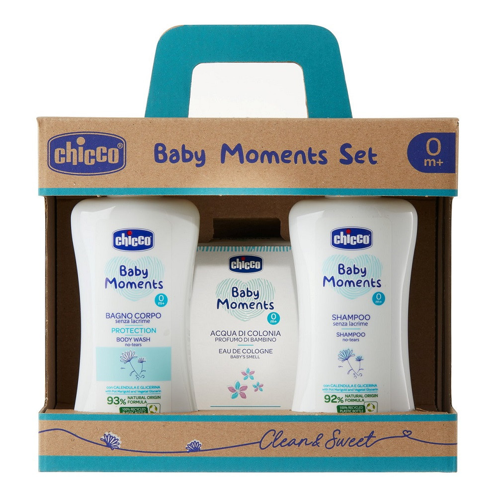 8058664138845 Chicco Baby Moments, 200 мл, для приготовления сладостей + шампунь, 200 мл +
