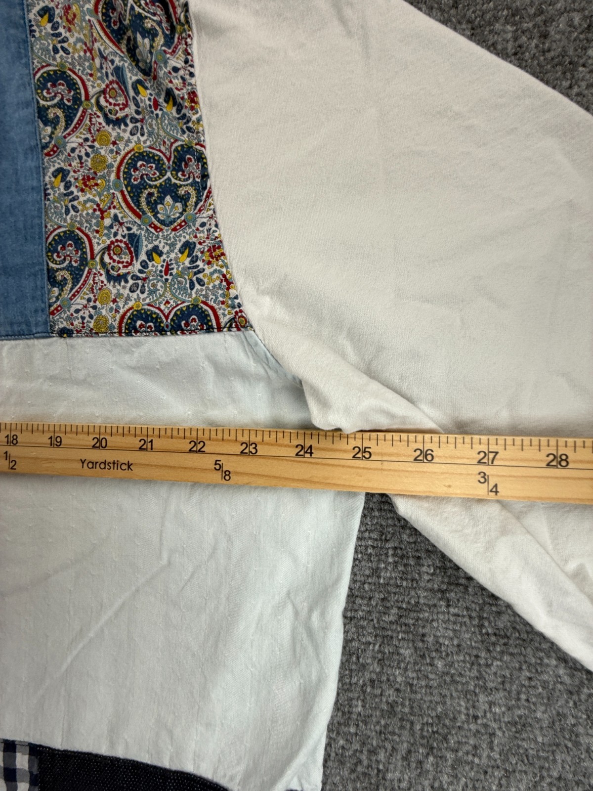 Desigual Colorblock Patchwork Blue White 2XL Cott… - image 8