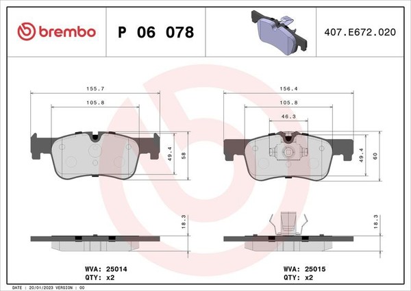 Brembo Bremsbelagsatz Vorne FüR BMW 1Er F20 F21 F23 2Er F22 F87-image