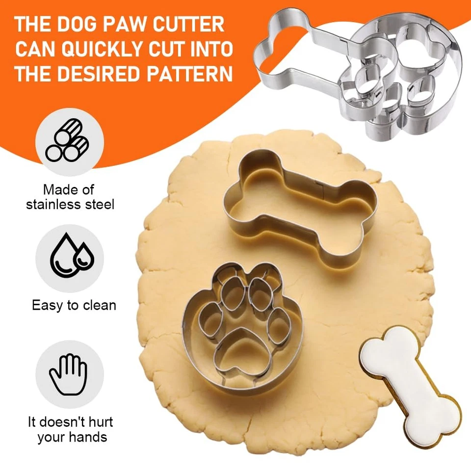 4 Stück Edelstahl Ausstechformen KnochenKeksausstecher HundeknochenDog Cookie... - Bild 4 von 4