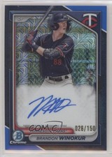 2024 Bowman Chrome Prospect Mega Box Blue Refractor Brandon Winokur Auto 0o48