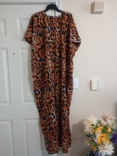 African Dera Kaftan Dress animal print One Size Multi Color