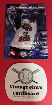 Hartford Wolf Pack 2000/01 AHL Hockey Pocket Schedule-Bud Light! FREE SHIP 3+ 